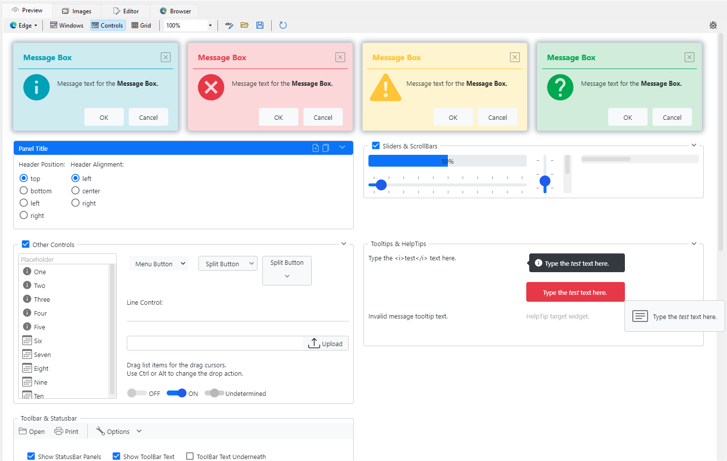 Default Controls Preview Script