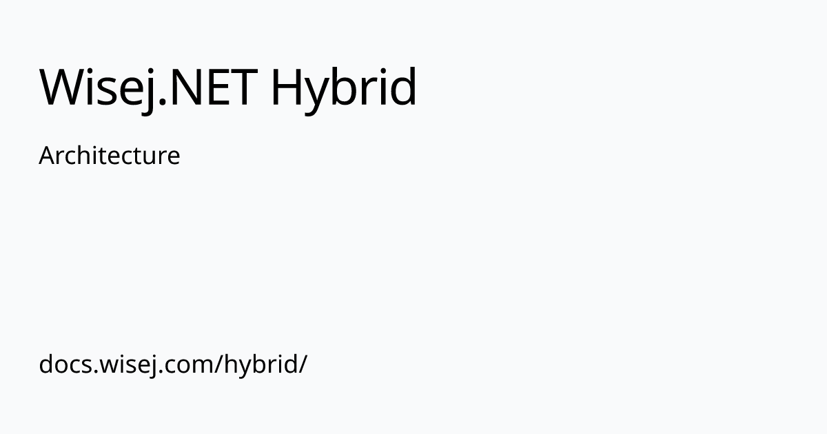 Architecture | Wisej.NET Hybrid